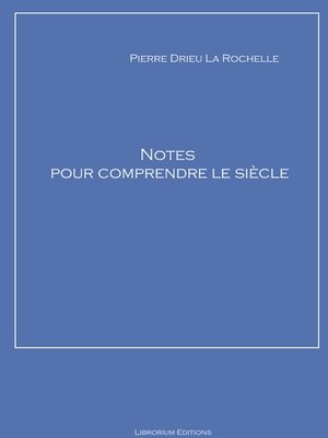 cover image of Notes pour comprendre le siècle